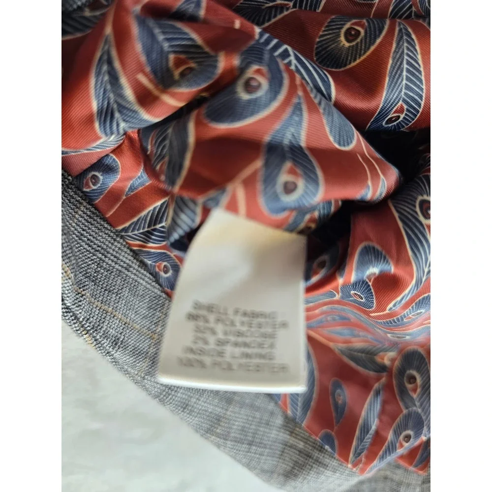 Murano Suit Vest Mens Large Grey Plaid Notched Lapel Stretch Waistcoat